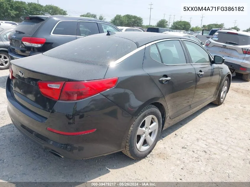 2015 Kia Optima Lx VIN: 5XXGM4A71FG386182 Lot: 39479217