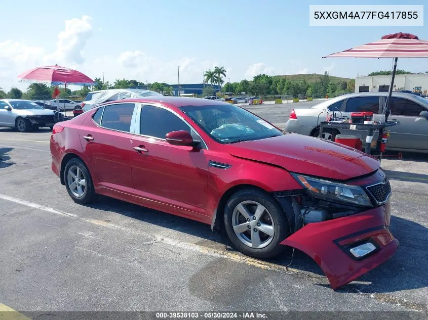 2015 Kia Optima Lx VIN: 5XXGM4A77FG417855 Lot: 39538103