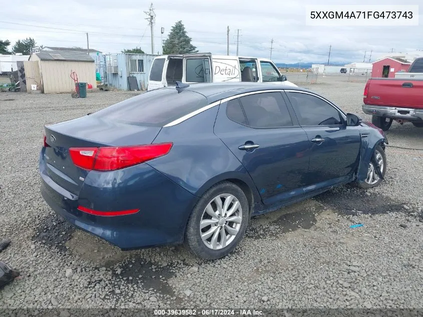 2015 Kia Optima Lx VIN: 5XXGM4A71FG473743 Lot: 39639582