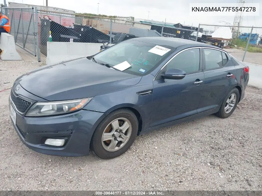 2015 Kia Optima Lx VIN: KNAGM4A77F5547278 Lot: 39848177