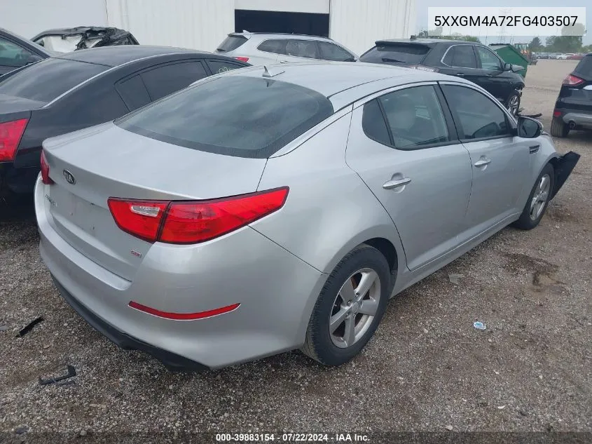 2015 Kia Optima Lx VIN: 5XXGM4A72FG403507 Lot: 39883154