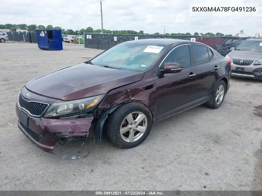 2015 Kia Optima Lx VIN: 5XXGM4A78FG491236 Lot: 39912921