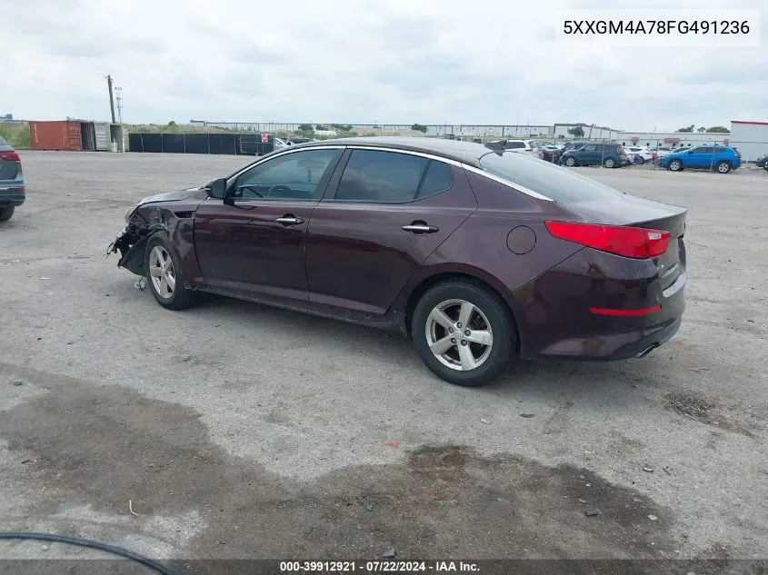 2015 Kia Optima Lx VIN: 5XXGM4A78FG491236 Lot: 39912921