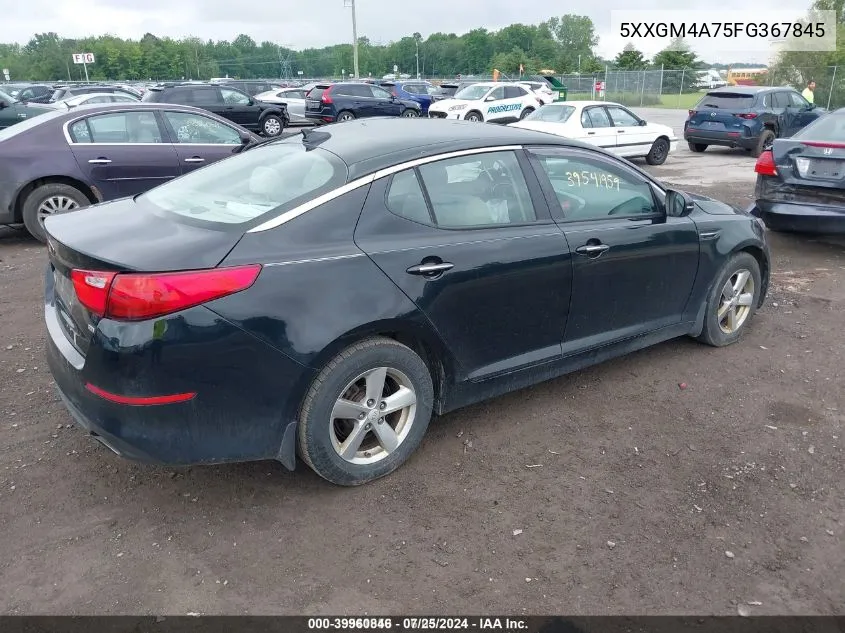 2015 Kia Optima Lx VIN: 5XXGM4A75FG367845 Lot: 39960846