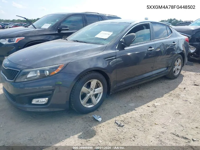 2015 Kia Optima Lx VIN: 5XXGM4A78FG448502 Lot: 39998998