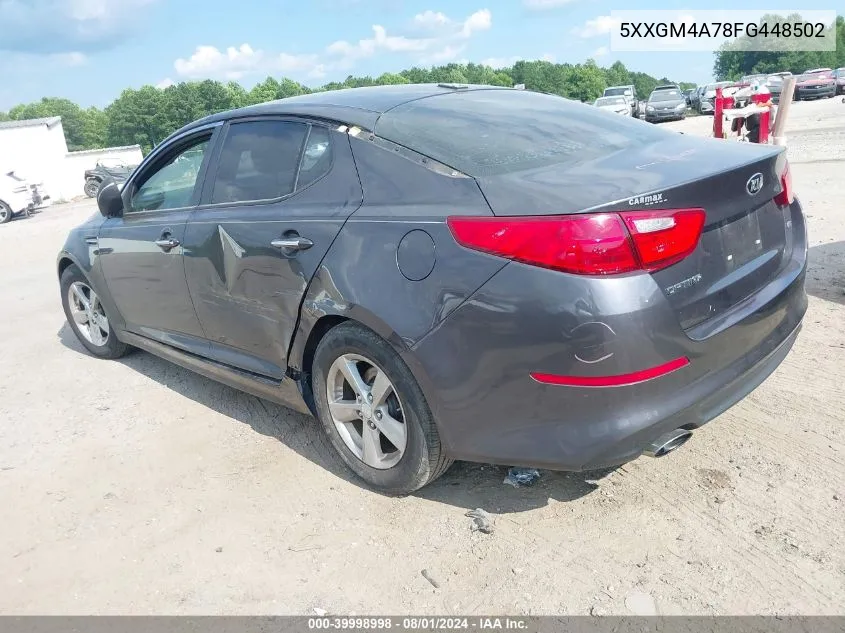 2015 Kia Optima Lx VIN: 5XXGM4A78FG448502 Lot: 39998998