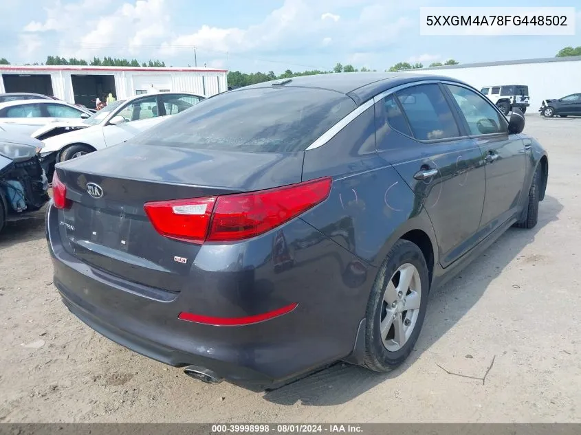 2015 Kia Optima Lx VIN: 5XXGM4A78FG448502 Lot: 39998998