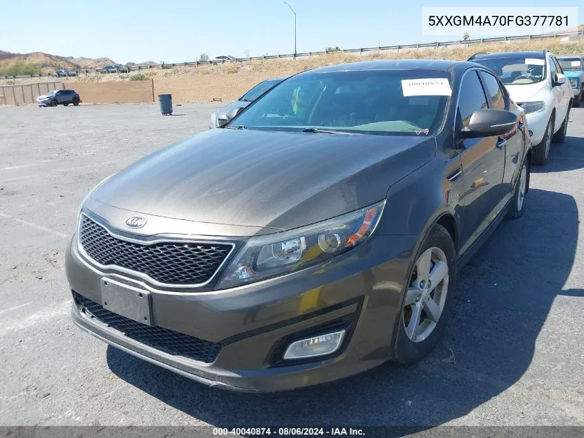 5XXGM4A70FG377781 2015 Kia Optima Lx