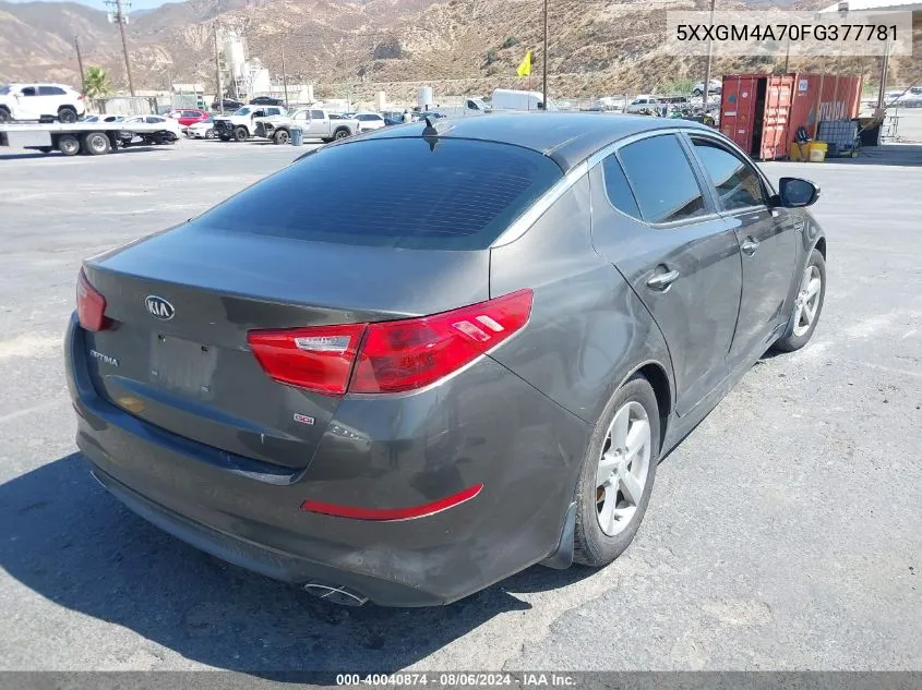 5XXGM4A70FG377781 2015 Kia Optima Lx