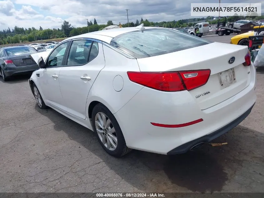 2015 Kia Optima Lx VIN: KNAGM4A78F5614521 Lot: 40055076