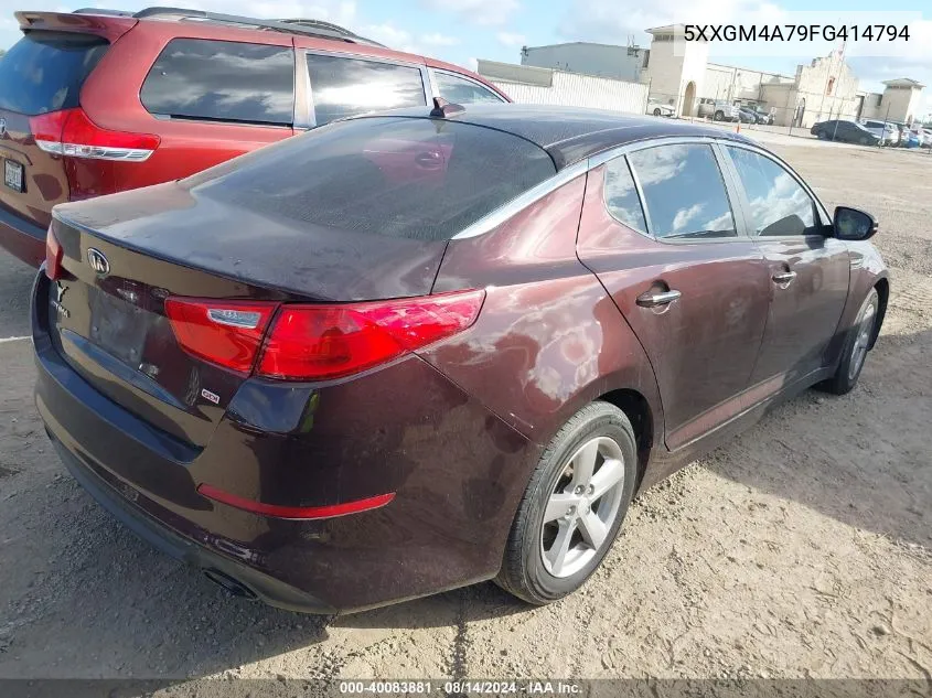 2015 Kia Optima Lx VIN: 5XXGM4A79FG414794 Lot: 40083881