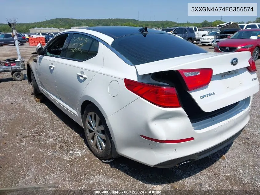 2015 Kia Optima Ex VIN: 5XXGN4A74FG356574 Lot: 40088345