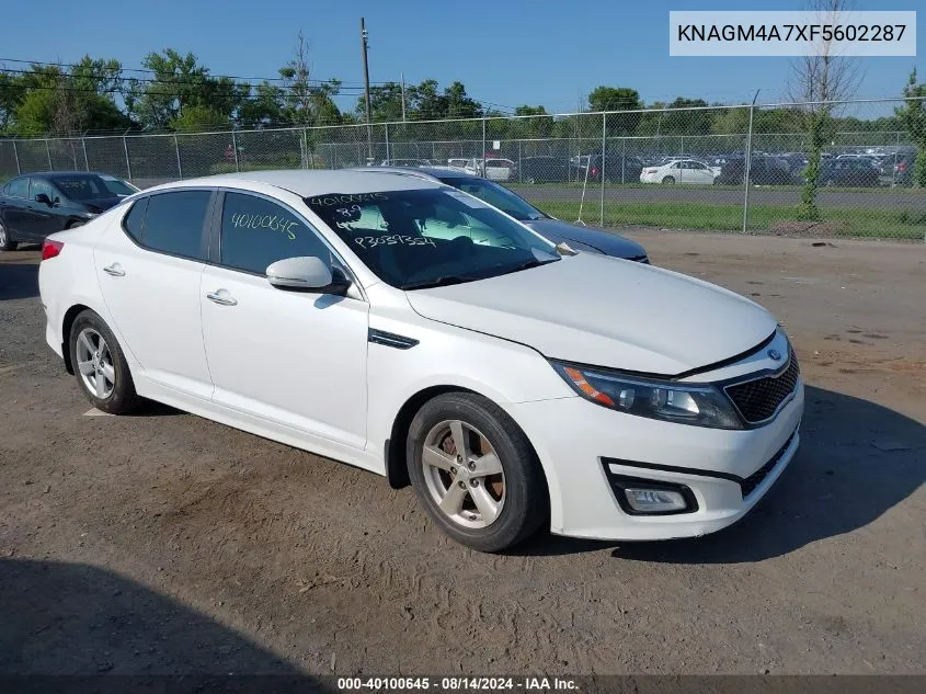 2015 Kia Optima Lx VIN: KNAGM4A7XF5602287 Lot: 40100645