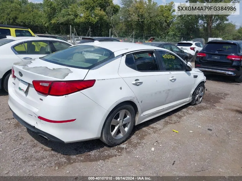 2015 Kia Optima Lx VIN: 5XXGM4A79FG384986 Lot: 40107010