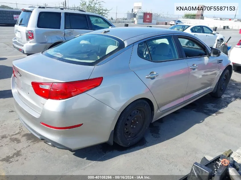 2015 Kia Optima Lx VIN: KNAGM4A70F5587153 Lot: 40108266