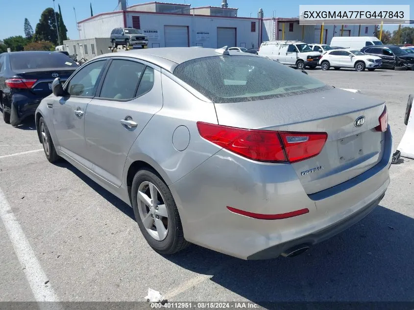 5XXGM4A77FG447843 2015 Kia Optima Lx