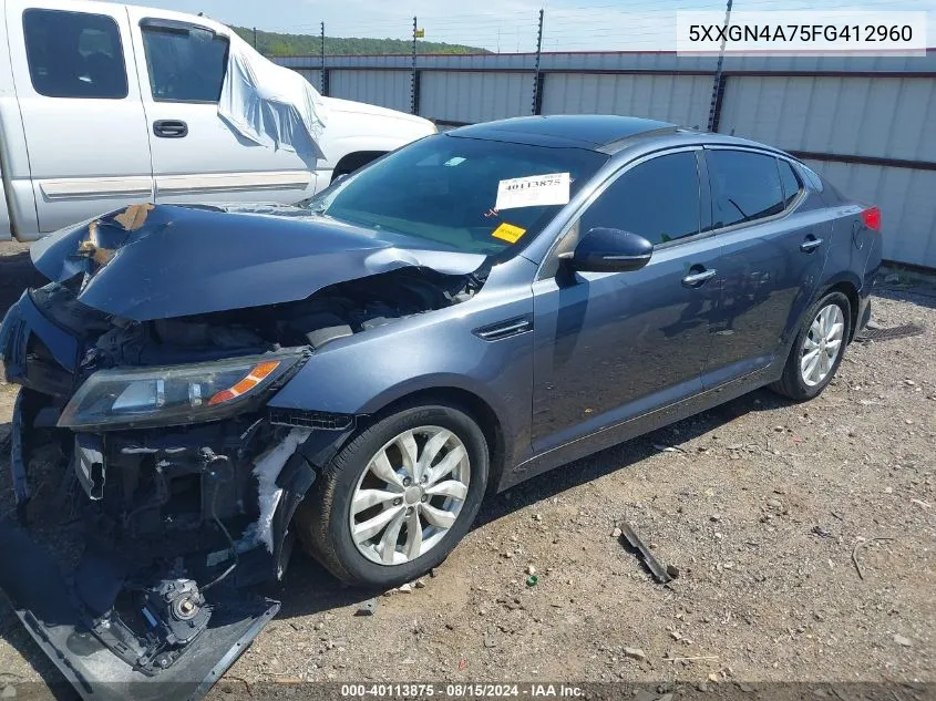 2015 Kia Optima Ex VIN: 5XXGN4A75FG412960 Lot: 40113875