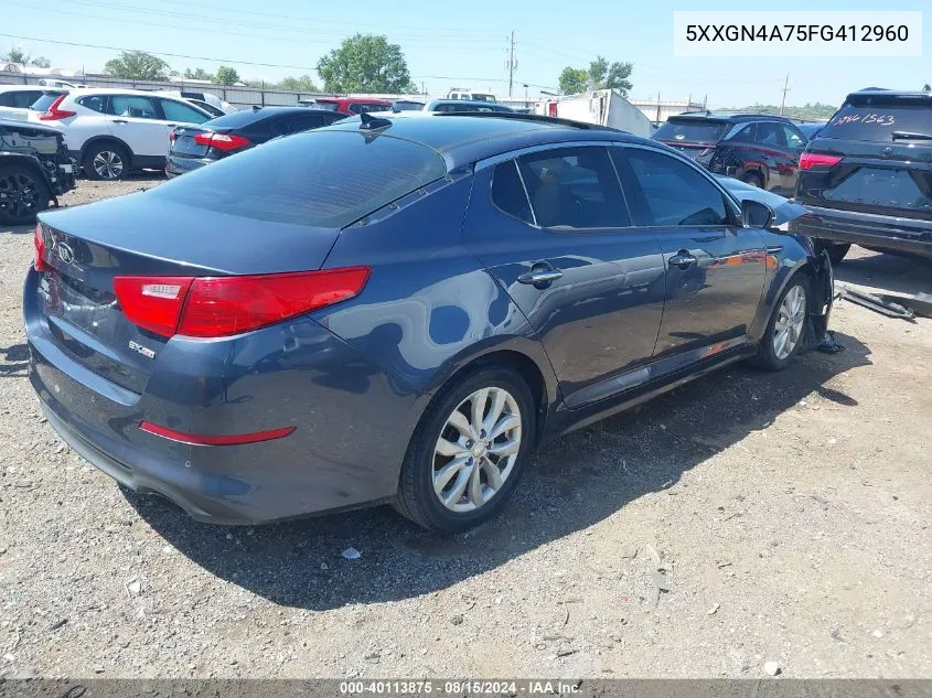 2015 Kia Optima Ex VIN: 5XXGN4A75FG412960 Lot: 40113875