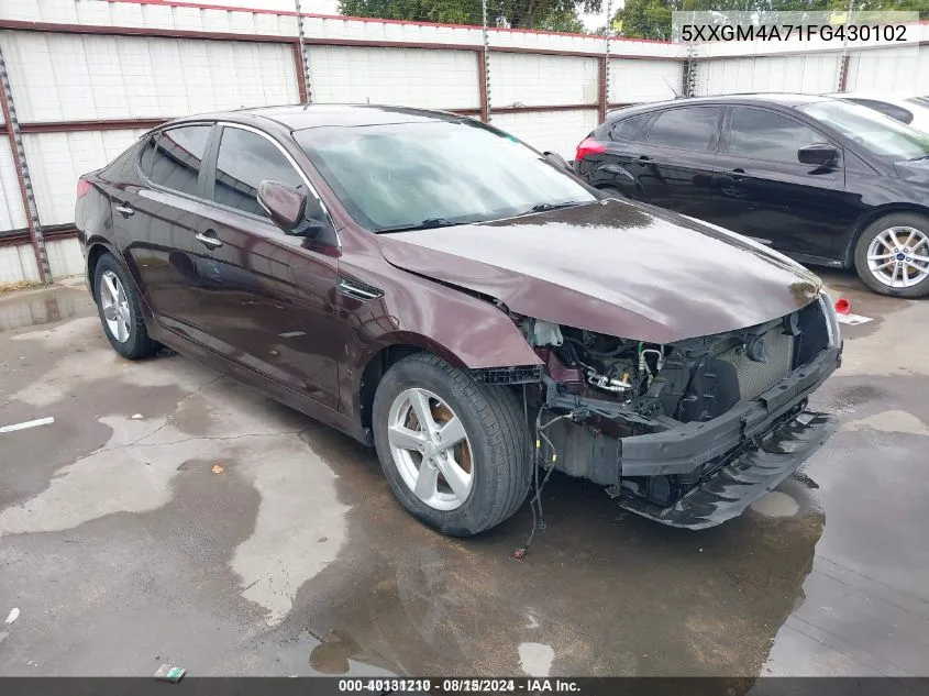 5XXGM4A71FG430102 2015 Kia Optima Lx