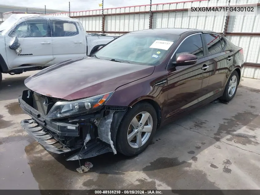 5XXGM4A71FG430102 2015 Kia Optima Lx