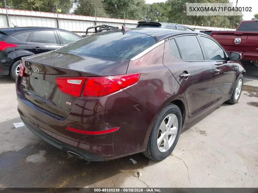 5XXGM4A71FG430102 2015 Kia Optima Lx