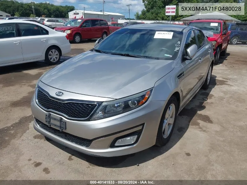 2015 Kia Optima Lx VIN: 5XXGM4A71FG480028 Lot: 40141533