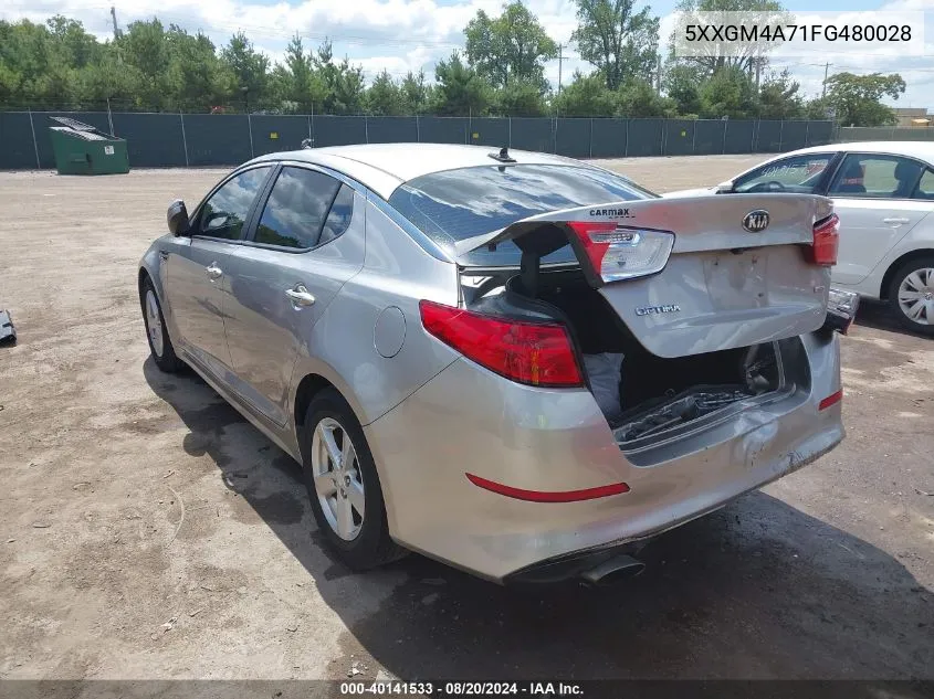 2015 Kia Optima Lx VIN: 5XXGM4A71FG480028 Lot: 40141533