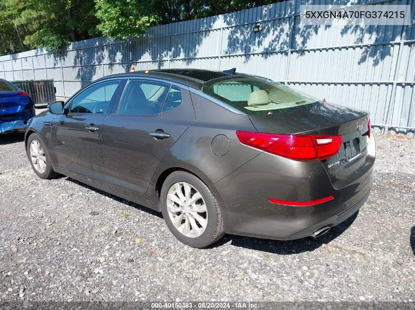 2015 Kia Optima Ex VIN: 5XXGN4A70FG374215 Lot: 40150383