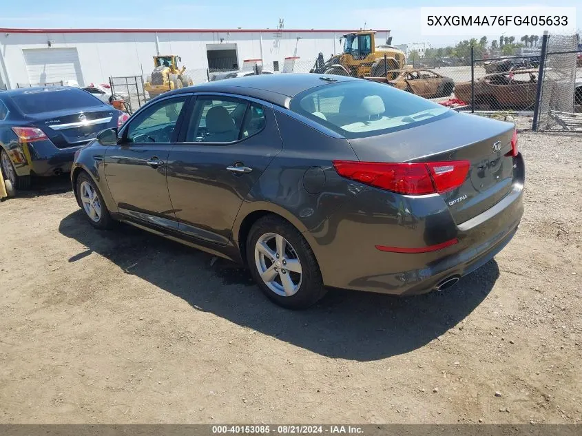 2015 Kia Optima Lx VIN: 5XXGM4A76FG405633 Lot: 40153085