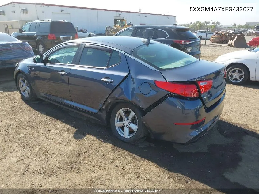 2015 Kia Optima Lx VIN: 5XXGM4A7XFG433077 Lot: 40159916