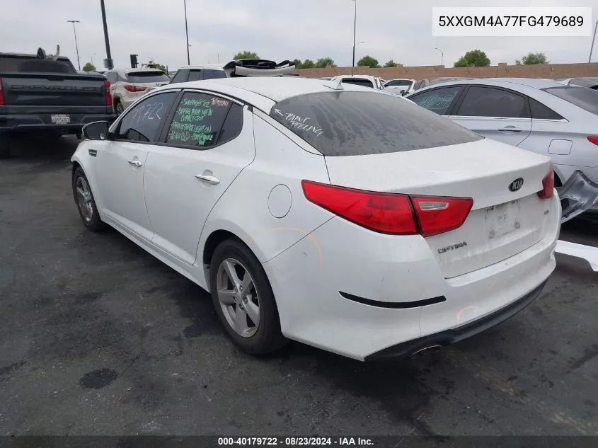 2015 Kia Optima Lx VIN: 5XXGM4A77FG479689 Lot: 40179722