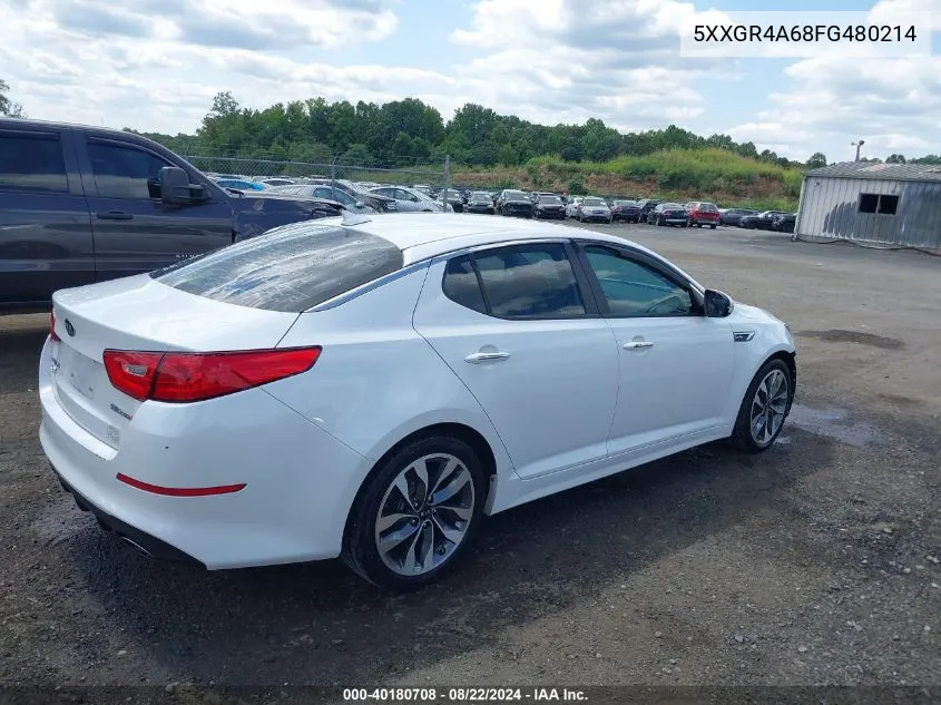 2015 Kia Optima Sx Turbo VIN: 5XXGR4A68FG480214 Lot: 40180708