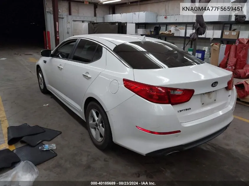 2015 Kia Optima Lx VIN: KNAGM4A77F5659451 Lot: 40185689