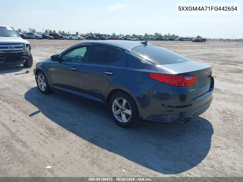 2015 Kia Optima Lx VIN: 5XXGM4A71FG442654 Lot: 40189479