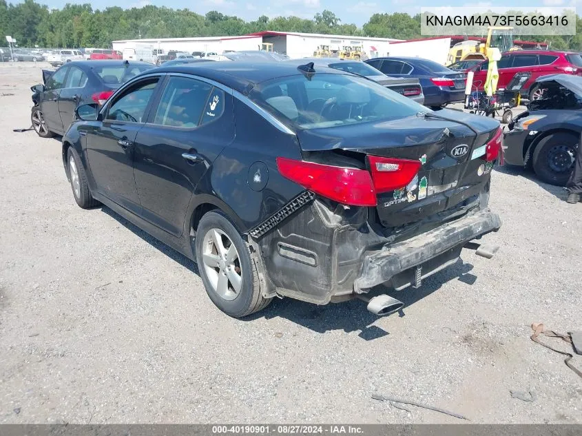 2015 Kia Optima Lx VIN: KNAGM4A73F5663416 Lot: 40190901