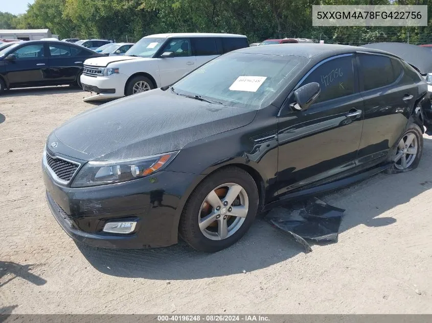 2015 Kia Optima Lx VIN: 5XXGM4A78FG422756 Lot: 40196248