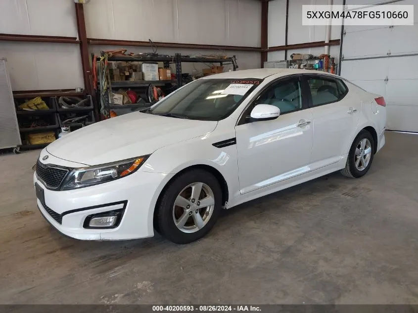 5XXGM4A78FG510660 2015 Kia Optima Lx