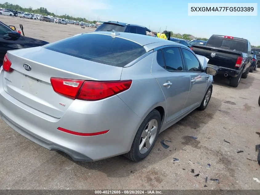 2015 Kia Optima Lx VIN: 5XXGM4A77FG503389 Lot: 40212685