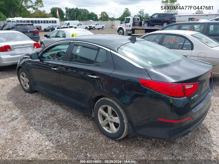 2015 Kia Optima Lx VIN: 5XXGM4A77FG447681 Lot: 40214903