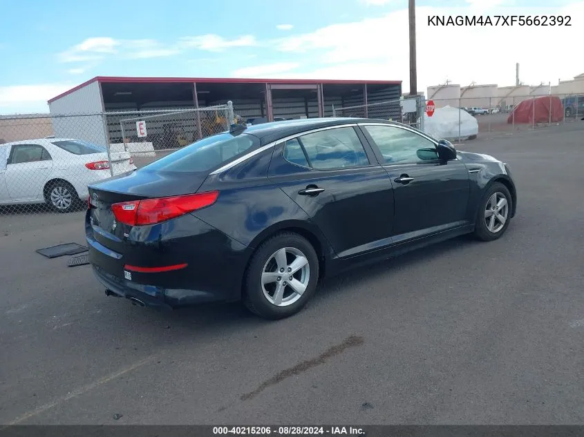 2015 Kia Optima Lx VIN: KNAGM4A7XF5662392 Lot: 40215206