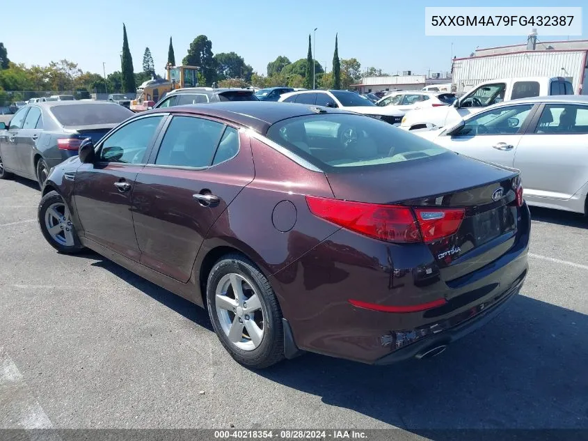 2015 Kia Optima Lx VIN: 5XXGM4A79FG432387 Lot: 40218354