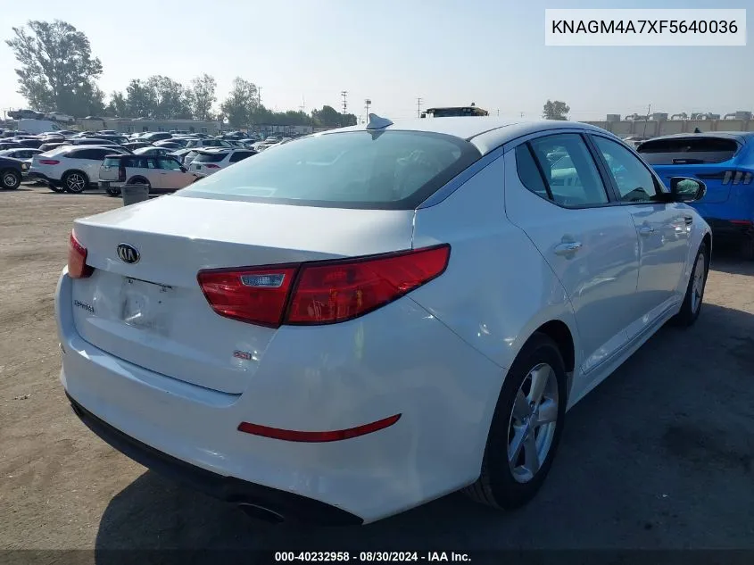 KNAGM4A7XF5640036 2015 Kia Optima Lx