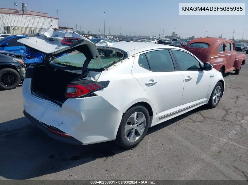 2015 Kia Optima Hybrid VIN: KNAGM4AD3F5085985 Lot: 40238931