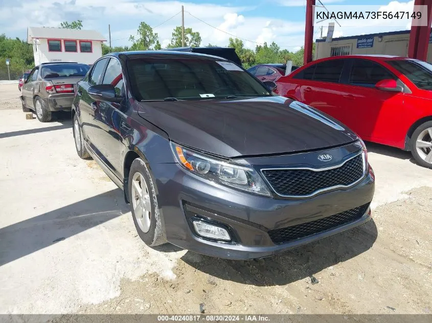 2015 Kia Optima Lx VIN: KNAGM4A73F5647149 Lot: 40240817