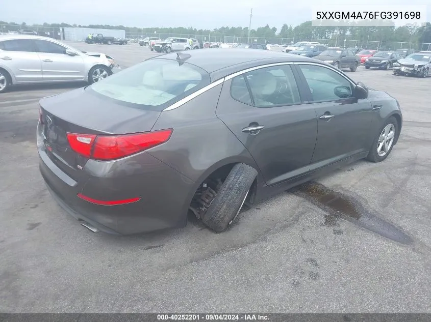 2015 Kia Optima Lx VIN: 5XXGM4A76FG391698 Lot: 40252201