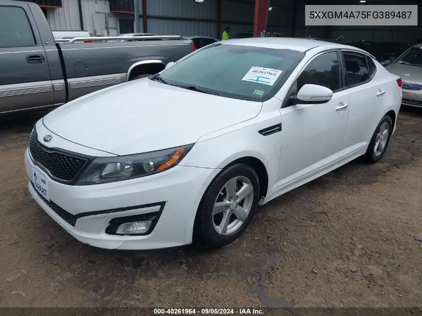 2015 Kia Optima Lx VIN: 5XXGM4A75FG389487 Lot: 40261964