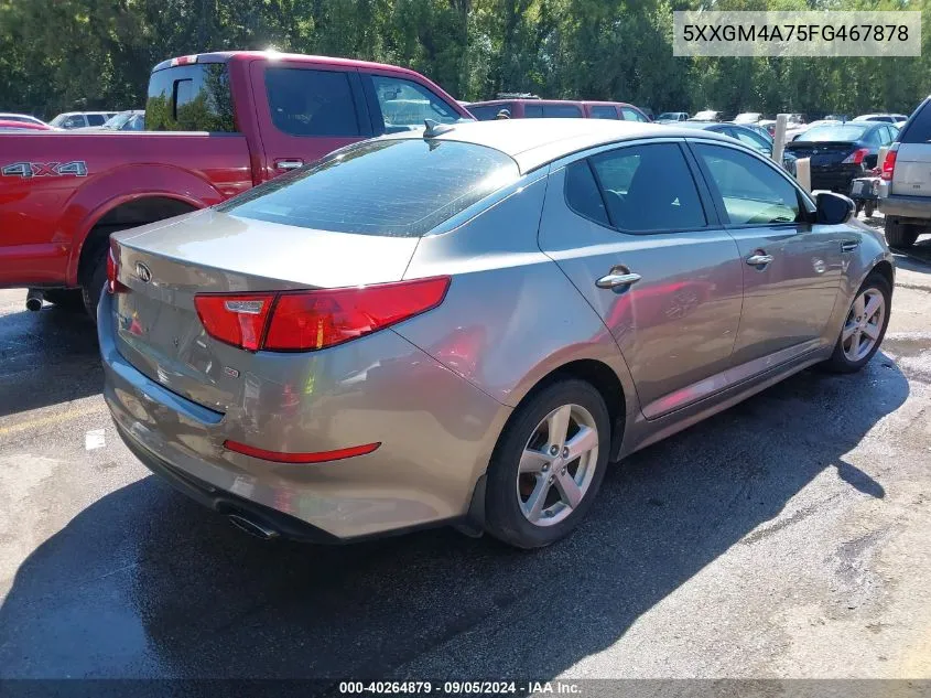 2015 Kia Optima Lx VIN: 5XXGM4A75FG467878 Lot: 40264879