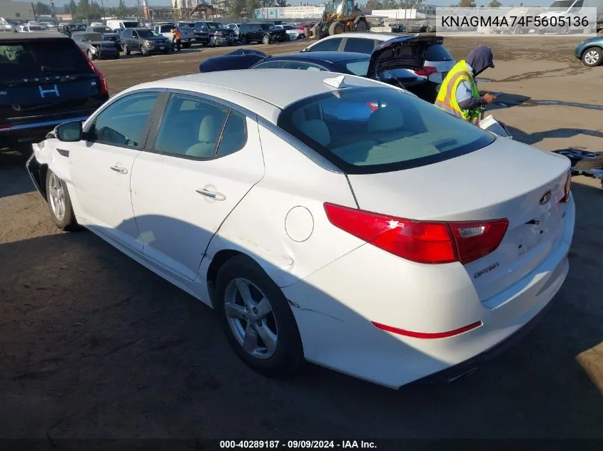 KNAGM4A74F5605136 2015 Kia Optima Lx