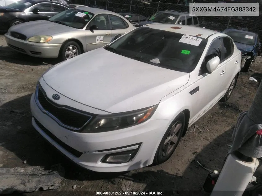 2015 Kia Optima Lx VIN: 5XXGM4A74FG383342 Lot: 40301252