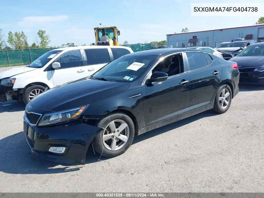 2015 Kia Optima Lx VIN: 5XXGM4A74FG404738 Lot: 40301529